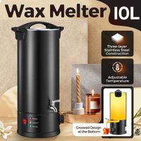 10L Wax Melter Candle Making Melting Pot 1800W Electric Soy Soap Paraffin Maker Machine Home Commercial Stainless Steel Furnace Quick Pour Spout