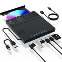 External CD/DVD Drive for Laptop, 7 in 1USB Portable CD/DVD Player Burner, High-Speed External Disk Drive