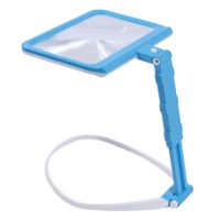 5X Magnifying Glass with Light,Neck Hanging Magnifying Glasses Reading,Rectangle Reading Illuminated Magnifier With 48 LED(Blue)