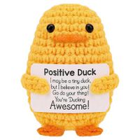 Valentines Day Gifts,Inspirational Crochet Positive Duck,Birthday Gifts,Cute Handmade Potato Knitted Duck Toy with Positive Card Cheering I Love You