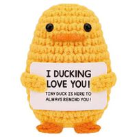 Valentines Day Gifts,Inspirational Crochet Positive Duck,Birthday Gifts,Cute Handmade Potato Knitted Duck Toy with Positive Card Cheering I Love You