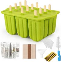 Silicone Popsicles Molds,Ice Pop Cream Mold Set Homemade Popsicle Maker For Kids with 50pcs Sticks(Green)