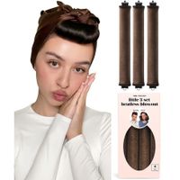 Little Velvet Overnight Curls Blowout 3 Rods Heatless Hair Curler to Sleep in Satin Heatless Curls No Heat Hair Rollers Brown