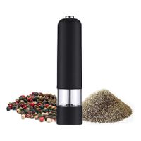 Electric Salt and Pepper Grinder, Battery Operated, Salt and Pepper Mills, Adjustable Coarseness,One Handed Operation 1 Pack (Black)