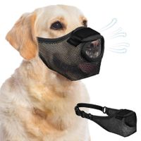 Dog Muzzle,Soft Air Mesh Pet Muzzle,Front Opening Design,Breathable,Adjustable,Prevents Biting Scavenging,Dog Mouth Cover Allows Drinking (Black,XL)