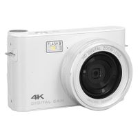 Digital Camera, 64MP 4K Vlogging Camera with 3.0inch TFT LCD Touchscreen, Auto Focus 18X Digital Zoom Portable YouTube Compact Point Shoot Camera, White