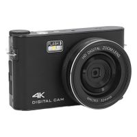 Digital Camera, 64MP 4K Vlogging Camera with 3.0inch TFT LCD Touchscreen, Auto Focus 18X Digital Zoom Portable YouTube Compact Point Shoot Camera, Black