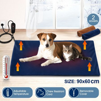 Dogs Cats Puppies Electric Heating Pet Bed Blanket Thermal Mat Protection Temperature Display 90cm x 60cm