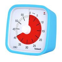 Visual Timer for Kids, 60-Minute Timer for Classroom Office Kitchen, Countdown Clock Timer for Children, Homeschool Supplies Study Tool (Blue and Red)