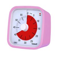 Visual Timer for Kids, 60-Minute Timer for Classroom Office Kitchen, Countdown Clock Timer for Children, Homeschool Supplies Study Tool (Pink)