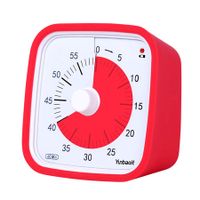 Visual Timer for Kids, 60-Minute Timer for Classroom Office Kitchen, Countdown Clock Timer for Children, Homeschool Supplies Study Tool (Red)