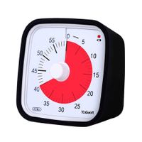 Visual Timer for Kids, 60-Minute Timer for Classroom Office Kitchen, Countdown Clock Timer for Children, Homeschool Supplies Study Tool (Black)