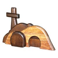 Empty Tomb Easter Scene and Cross, Wooden Empty Tomb Jesus Tomb Easter Tomb Decor Suitable for Religious Home Office Desktop Decoration