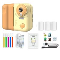 Yellow 1080P 10X Zoom Children Digital Photo Camera High-Definition Photography Printable Photo Camera Toy Not Include Memory Card