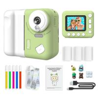 Green 1080P 10X Zoom Children Digital Photo Camera High-Definition Photography Printable Photo Camera Toy Not Include Memory Card