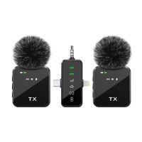 3 in 1 Microphone for iPhone, Android, Camera, Wireless Lavalier Microphone for Record Interview, Vlogs, YouTube, Tiktok