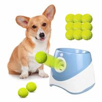 Automatic Dog Ball Launcher Indoor/Outdoor Interactive Dog Toy with Three Ranges Suitable for Small and Medium-Sized Dogs-Blue