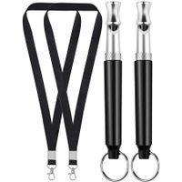 Dog Whistle,2 Pack Professional Ultrasonic Dog Whistle,Recall Training,Stop Barking Control Devices with Black Lanyard