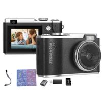 Digital Camera,Kids Camera with 8X Zoom Anti Shake Camera,Mini Camera Support Video/Selfie/Continuous Shooting,Supports up to 48 Million Pixels (Black)