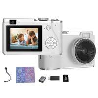 Digital Camera,Kids Camera with 8X Zoom Anti Shake Camera,Mini Camera Support Video/Selfie/Continuous Shooting,Supports up to 48 Million Pixels (White)