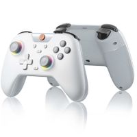 2.4G Wireless Bluetooth Controller for PC, Steam, Switch with Hall Triggers, Hall Joysticks and RGB Light, White