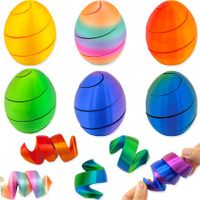 6Pcs 3D Printed Spiral Egg Fidget Toy,Easter Eggs ,Easter Toy Egg Relax Toy for Kids Easter Basket  Gifts Student Best Gift for Classroom