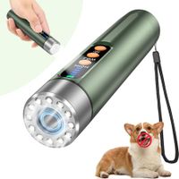 Dog Bark Deterrent- Anti Barking Device for Dogs-Ultrasonic Dog Training-Stop Dog Bark Rechargeable Handheld-Dog Bark Control with LED Flashlights-Green