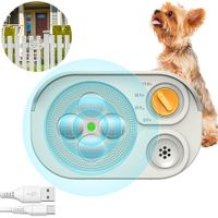 Anti Barking Device Rechargeable Dog Barking Deterrent with Dual Frequency/6 Modes/IP65 Waterproof Multi-Ultrasonic Heads Stop(White)