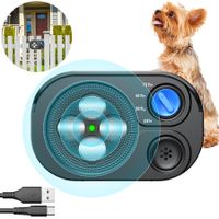 Anti Barking Device Rechargeable Dog Barking Deterrent with Dual Frequency/6 Modes/IP65 Waterproof Multi-Ultrasonic Heads Stop(Black)