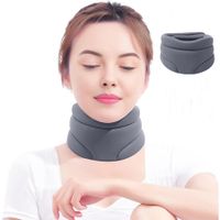 Adjustable Neck Brace for Sleeping, Soft Foam Neck Brace Universal Cervical Collar, Wrap and Stabilize, Neck Support Brace for Women and Men (Grey)