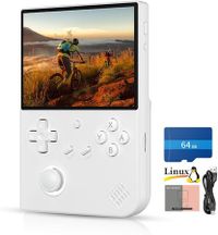 Retro Handheld Game Console 4 inch IPS Screen Joystick RGB Lighting Linux 64-bit System Video Gaming Console Supports 5G WiFi Bluetooth Color White