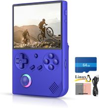 Retro Handheld Game Console 4 inch IPS Screen Joystick RGB Lighting Linux 64-bit System Video Gaming Console Supports 5G WiFi Bluetooth Color Blue