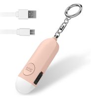 Personal Safety Alarm Keychain, 130dB High-Pitched Emergency Personal Alarm with LED Strobe Light Safety Siren Whistle for Women Elderly Kids (Pink)