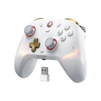 Wireless Controller for Switch PC Steam Android iOS,PC Controller with Sticks,Hall Effect Triggers,RGB Lightning,6-Axis Gyro,Turbo (White)