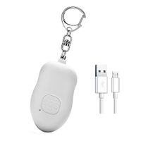 Rechargeable Safe Sound Personal Alarm,140dB Self Defense Keychain with LED Light, Women Personal Alarm SOS Safety Alert Device Key Chain to Carry (White)