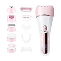 Epilator for Women, 6 in 1 Hair Removal Epilator, Shaver, Face Razor, Facial Brush, Face Massage and Body Exfoliator, Hair Removal for Women (Pink)