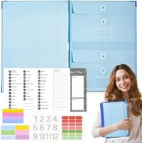 The Folder Document Organizer Book Organizer For Office Important Papers,Emergency Binder,Passports,Photos,and Letters Color Blue