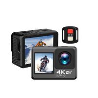 Dual Screen 4K HD Waterproof Sports Camera EIS Anti Shake WiFi Sync Remote Control Black Not Include Memory Card