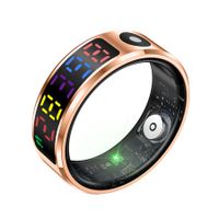 Smart Ring Color Screen Men Women Smart Touch Fitness Ring Multi-Modes Fitness Tracker Rate Pedometer Sleep Monitoring Size 11 Color Gold