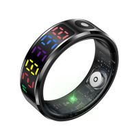 Smart Ring Color Screen Men Women Smart Touch Fitness Ring Multi-Modes Fitness Tracker Rate Pedometer Sleep Monitoring Size 10 Color Black