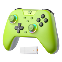 2.4G Wireless Controller for PC Switch & Steam Deck- Bluetooth Controller Gamepad with Hall Effect Joysticks Trigger,Turbo,Rumble Vibration RGB Lighting-Green