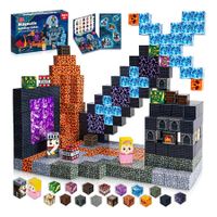 Magnetic Blocks 100 PCS Build Magnetic Dark Castle Sword Domain World, Magnetic Construction Cube Toys, STEM Montessori Sensory Toys for Boys & Girls