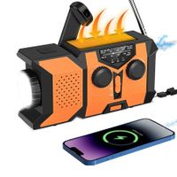 Emergency NOAA Weather Alert Radio with AM FM Shortwave Bands Hand Crank Solar Charger 5000mAh Battery LED Flashlight USB Charger SOS Alarms