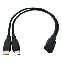 USB C Splitter Charge Cable,1 Feet USB Type C Female to 2 Dual USB Type C Male Y Splitter Extension Charging Cable, Only for Charging