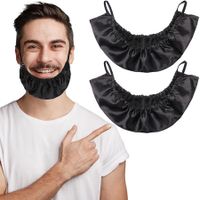 2 Pcs Beard Bandana, Men Beard Bib Black Beard Covers Soft Comfortable and Silky Satin Facial Hair Apron Guard Bonnet Rag Man Bedtime Bib Beard Cap