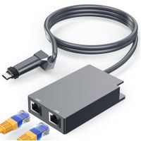 Multi Ports Starlink Ethernet Adapter for Starlink Gen 2 Wired External Network,2 Ports Starlink Ethernet Adapter 1 to 2,Up to 1 Gbps