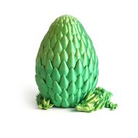 3D Printed Dragon Egg Yellow Green Surprise Easter Egg with Flexible Crystal Dragon Inside,3D Printed Gift Toy,Desk Executive Pet,Figurine Decor