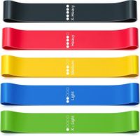 5 PCS Set Elastic Band Resistance Band Yoga Pull TPE Hip Training Supplies Elastic Ring Natural Rubber
