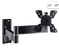 13" - 30" Plasma / LCD TV Vesa Monitor Adjustable Swivel Dual Swing Arm Wall Mount Bracket - Black