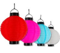 Set of 4 Hanging Multi-Colour Solar Lanterns